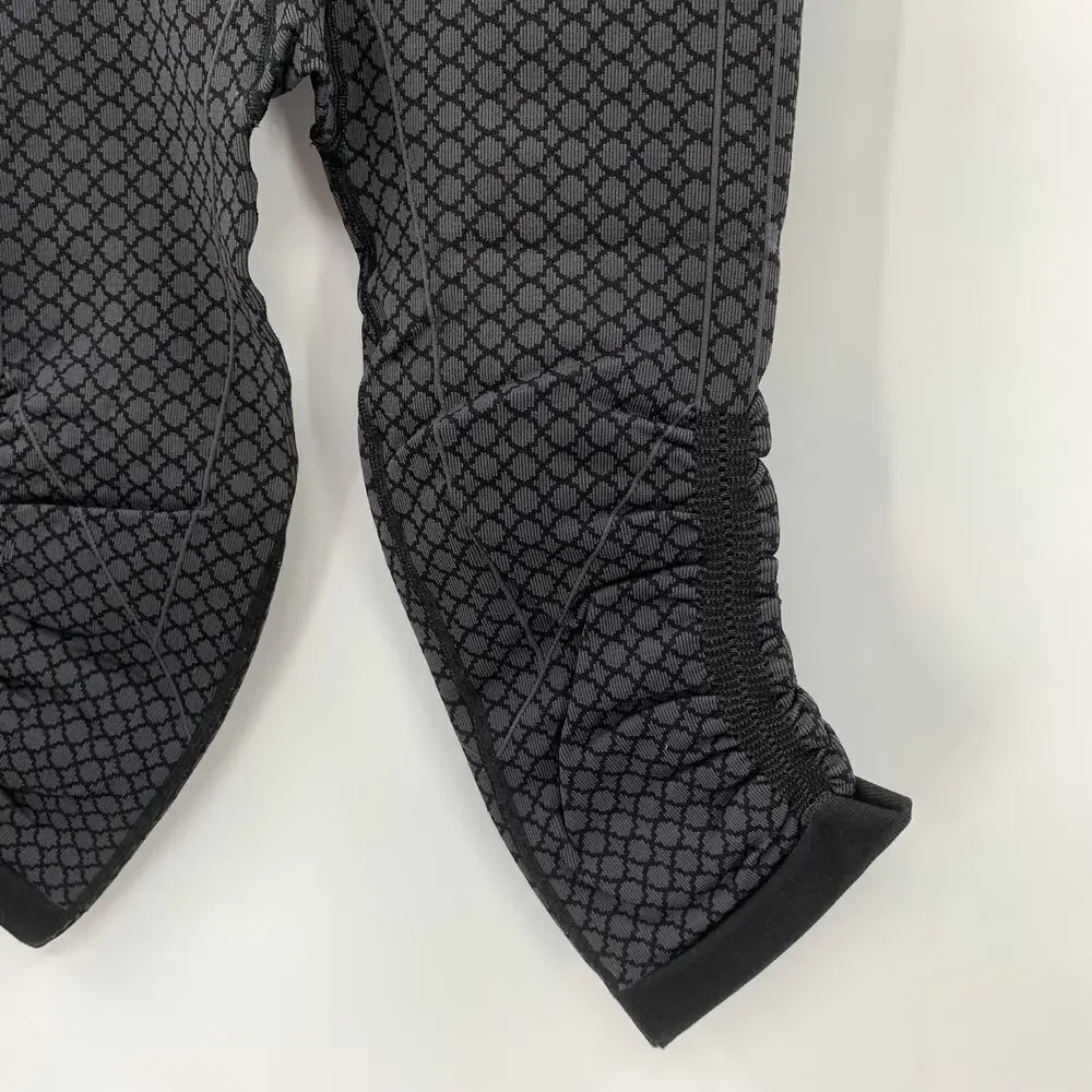 Lululemon In The Flow Crop Leggings Womens 4 Geometric Ruched Compression Yoga